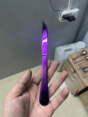 Máquina de recubrimiento de vacío de color de vajilla de acero inoxidable brillante metálico brillante