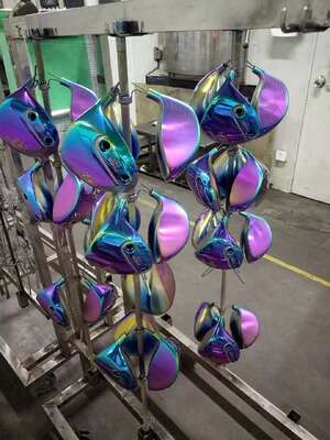 Iridescent Rainbow PVD Plating Machine For ABS PC Plastic Parts With Low Temp Non-deformation And High Adhesion Coating