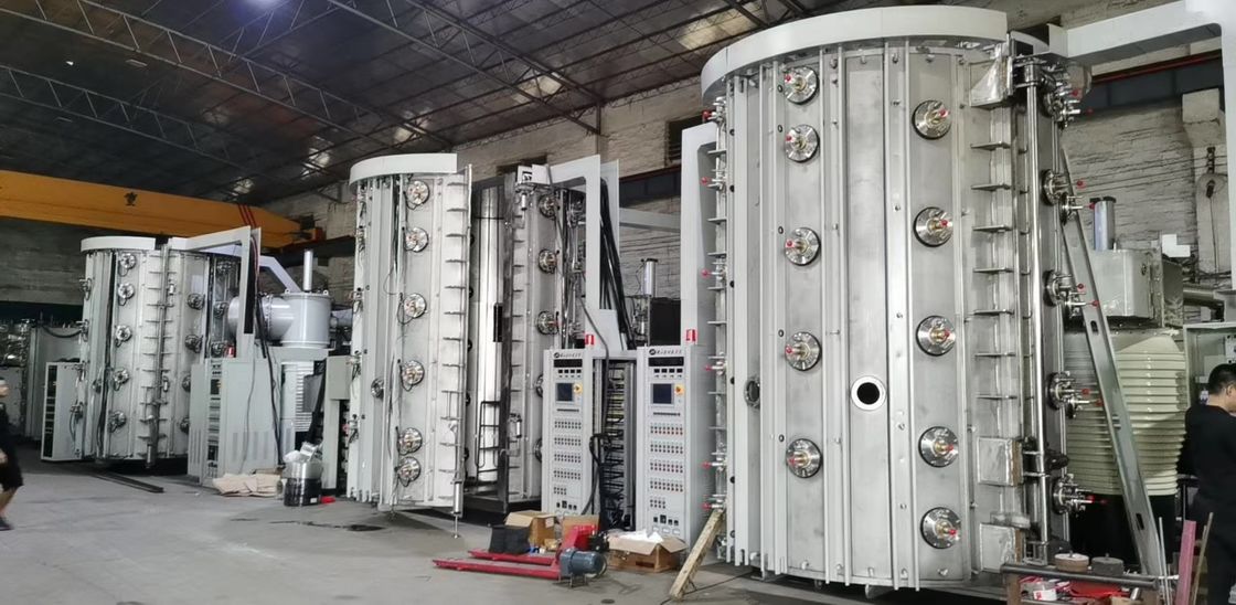 Máquina de recubrimiento óptico profesional de vacío PVD personalizada Sistema de deposición de pulverización de visión trasera