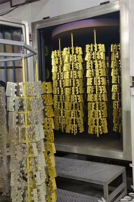 Un buen precio. Dispositivos decorativos con tejas de piso de color dorado Máquina de recubrimiento al vacío PVD / Máquina de recubrimiento cerámico en línea